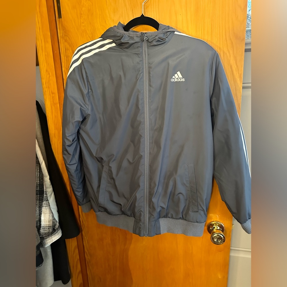 adidas Kids Blue Jacket with White Accents